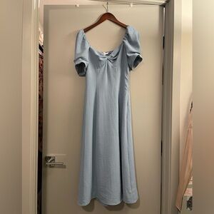 Chic Sky Blue Midi Dress